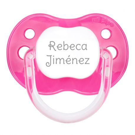 Chupete personalizado con nombre, diseño de princesa, paquete de 3 con  purpurina rosa, blanco y rosa, (disponible de 0 a 6 meses y 6 a 18 meses)