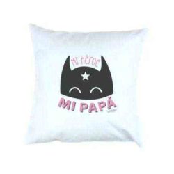 papa fille coussin rose